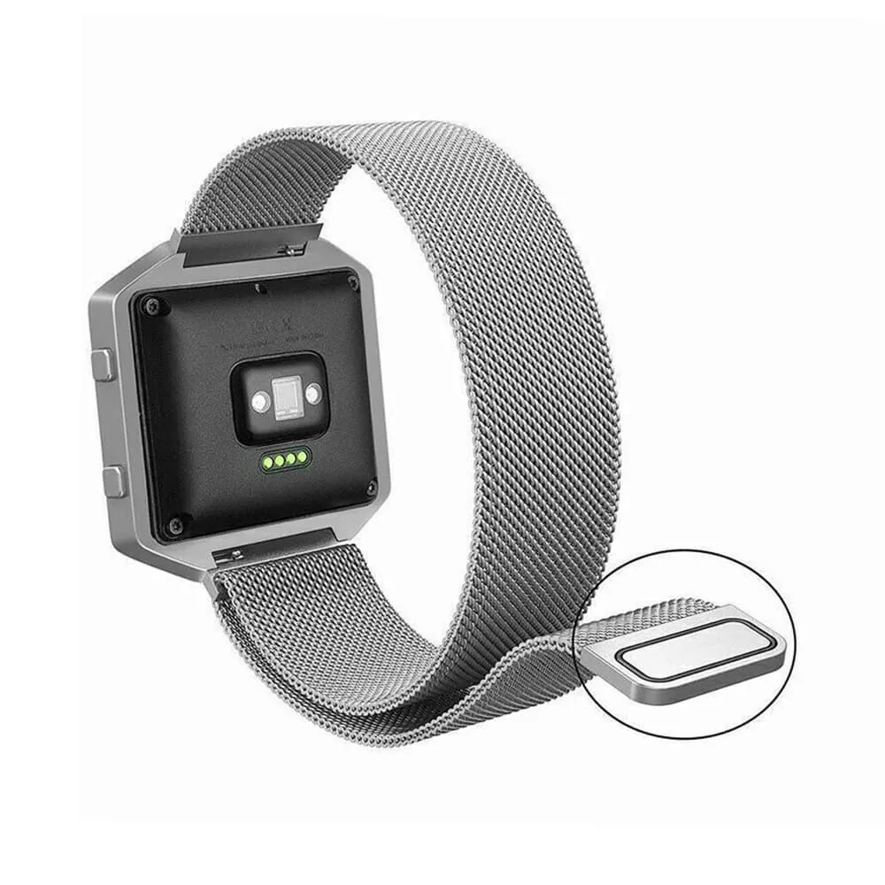 Fitbit Blaze metal frame Milanese strap - Silver (S-M)