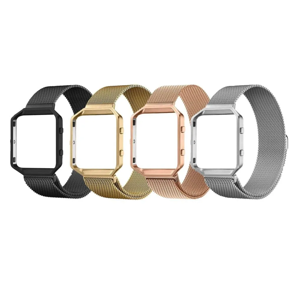 Fitbit Blaze metal frame Milanese strap - Silver (S-M)