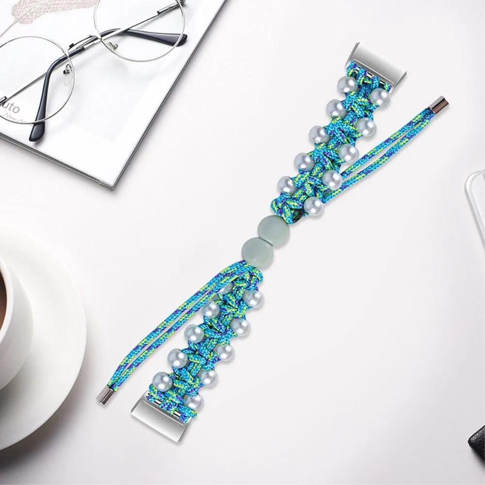 Fitbit Charge 4 / 3 fashionable orb nylon watch strap - Blue