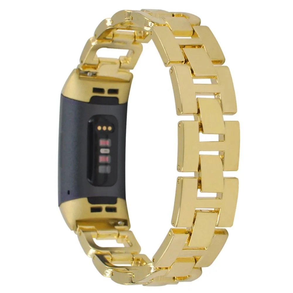 Fitbit Charge 5 rhinestone décor aluminum watch strap - Gold