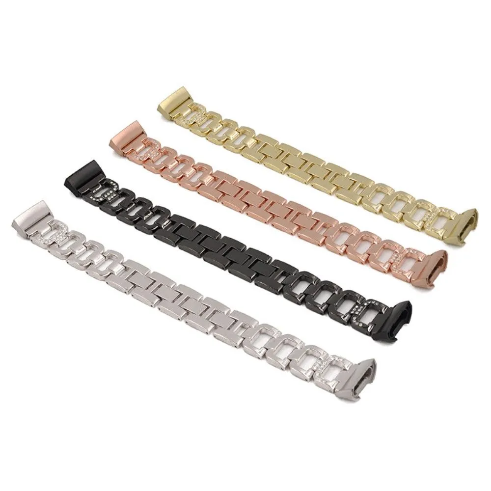 Fitbit Charge 5 rhinestone décor aluminum watch strap - Gold