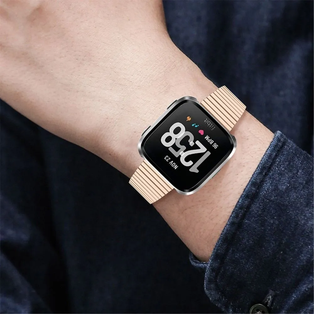 Fitbit Versa 2 / Versa Lite stylish stainless steel watch strap - Pink Gold