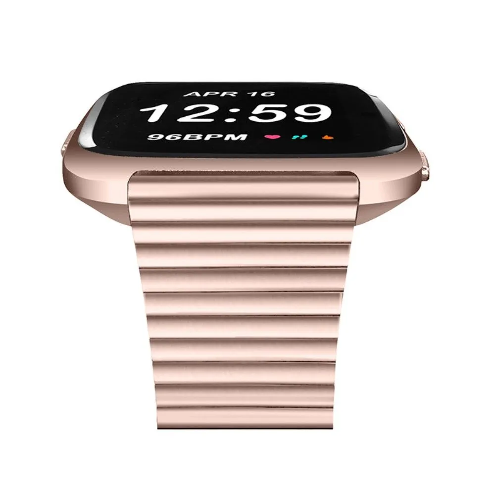 Fitbit Versa 2 / Versa Lite stylish stainless steel watch strap - Pink Gold