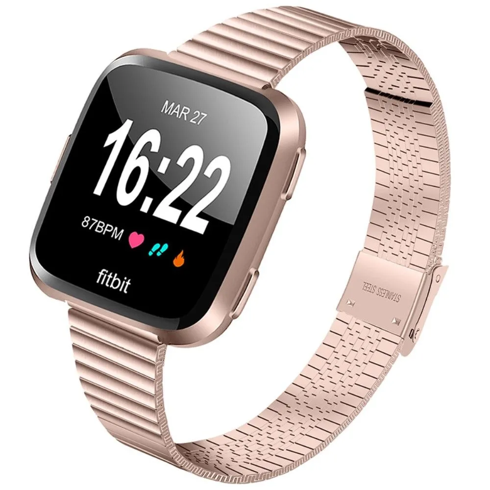 Fitbit Versa 2 / Versa Lite stylish stainless steel watch strap - Pink Gold