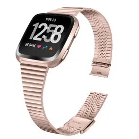 Fitbit Versa 2 / Versa Lite stylish stainless steel watch strap - Pink Gold