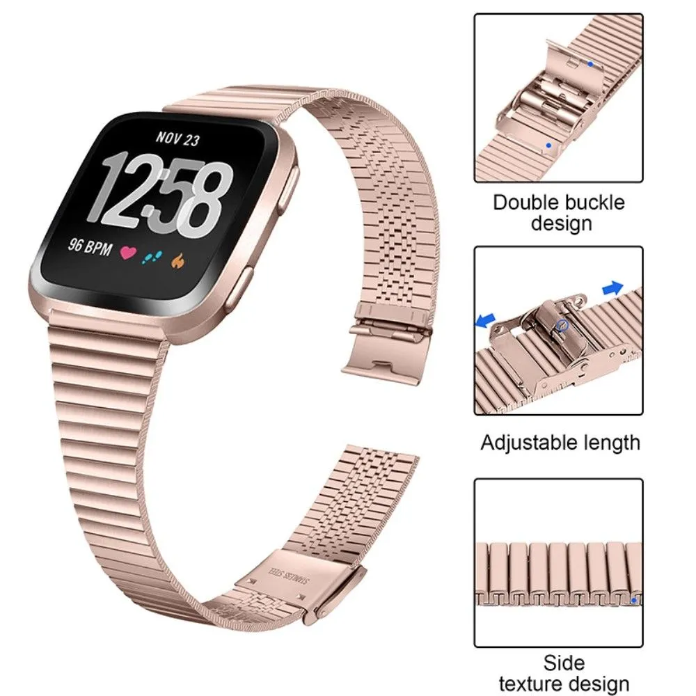 Fitbit Versa 2 / Versa Lite stylish stainless steel watch strap - Pink Gold