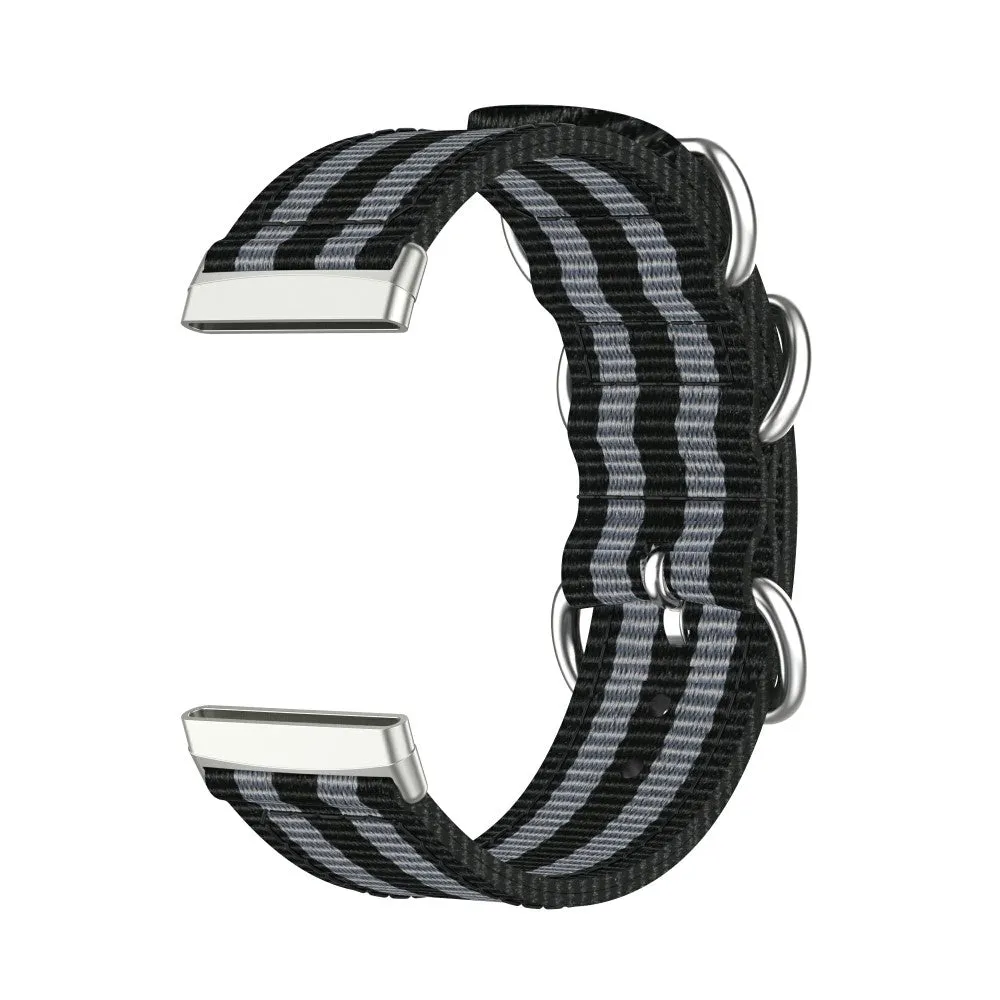 Fitbit Versa 3 / Sense Canvas Fabric Band with Buckle Closure (Wrist Circumference 165-215mm) - Black / Gray