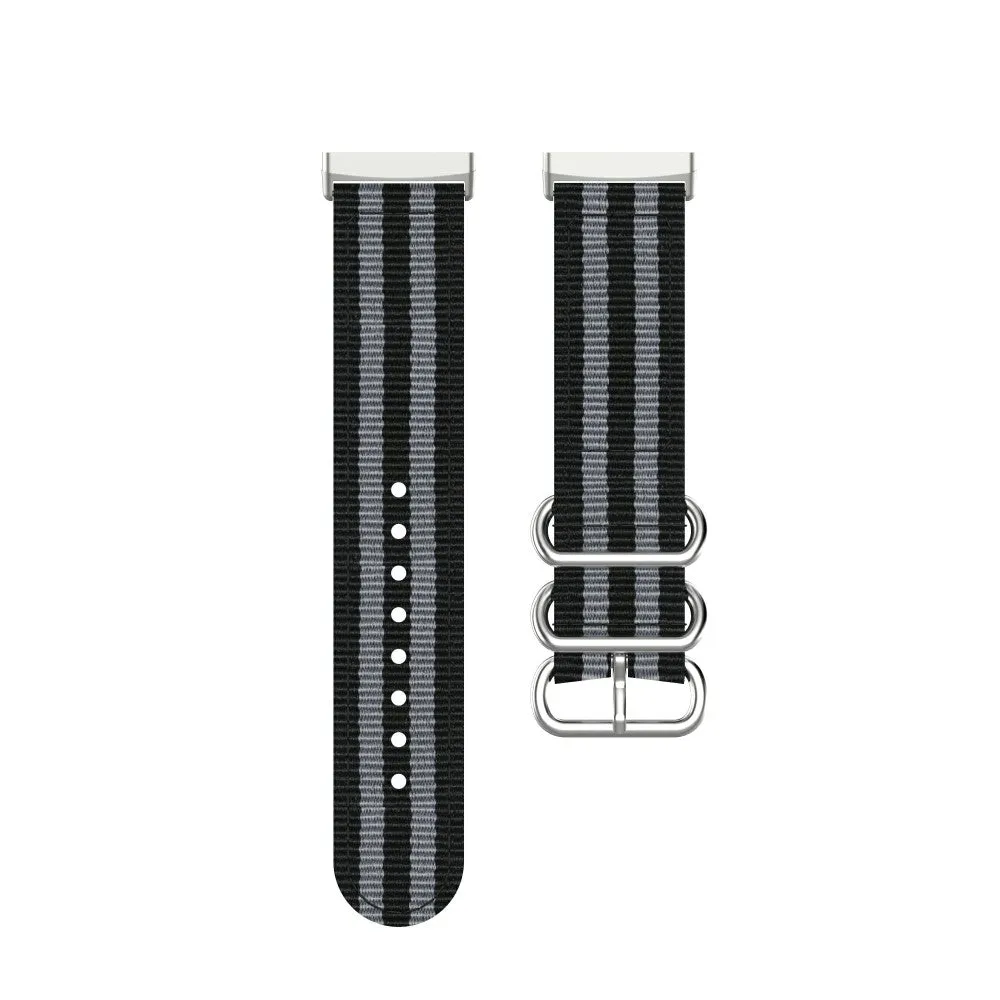 Fitbit Versa 3 / Sense Canvas Fabric Band with Buckle Closure (Wrist Circumference 165-215mm) - Black / Gray