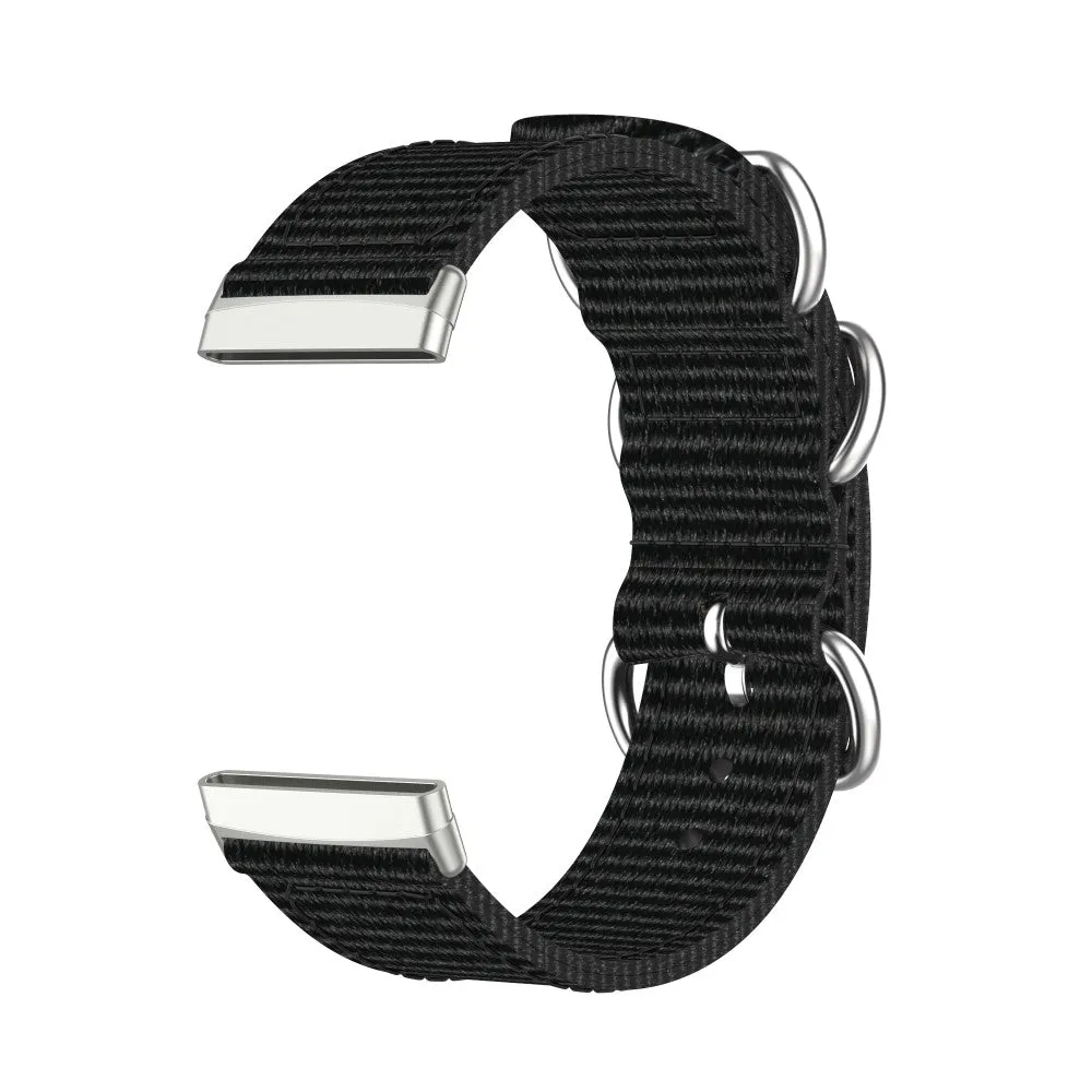 Fitbit Versa 3 / Sense Canvas Fabric Band with Buckle Closure (Wrist Circumference 165-215mm) - Black