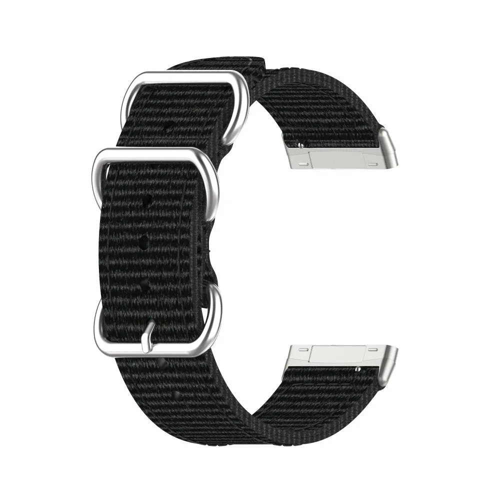 Fitbit Versa 3 / Sense Canvas Fabric Band with Buckle Closure (Wrist Circumference 165-215mm) - Black