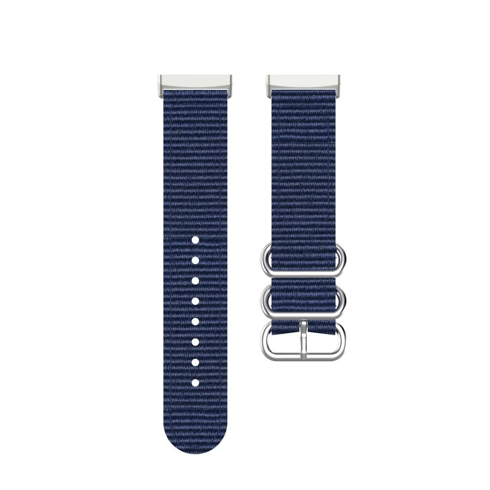 Fitbit Versa 3 / Sense Canvas Fabric Band with Buckle Closure (Wrist Circumference 165-215mm) - Dark Blue