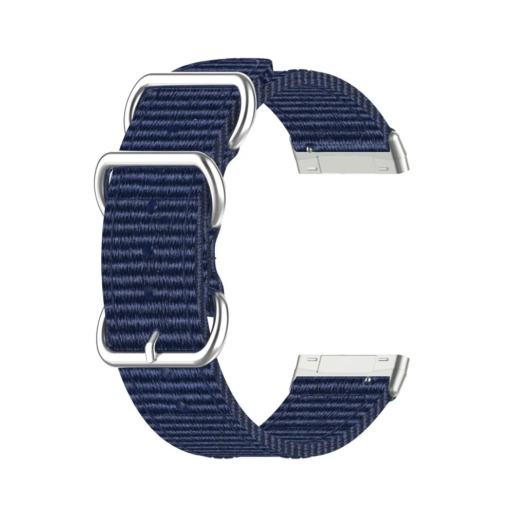 Fitbit Versa 3 / Sense Canvas Fabric Band with Buckle Closure (Wrist Circumference 165-215mm) - Dark Blue