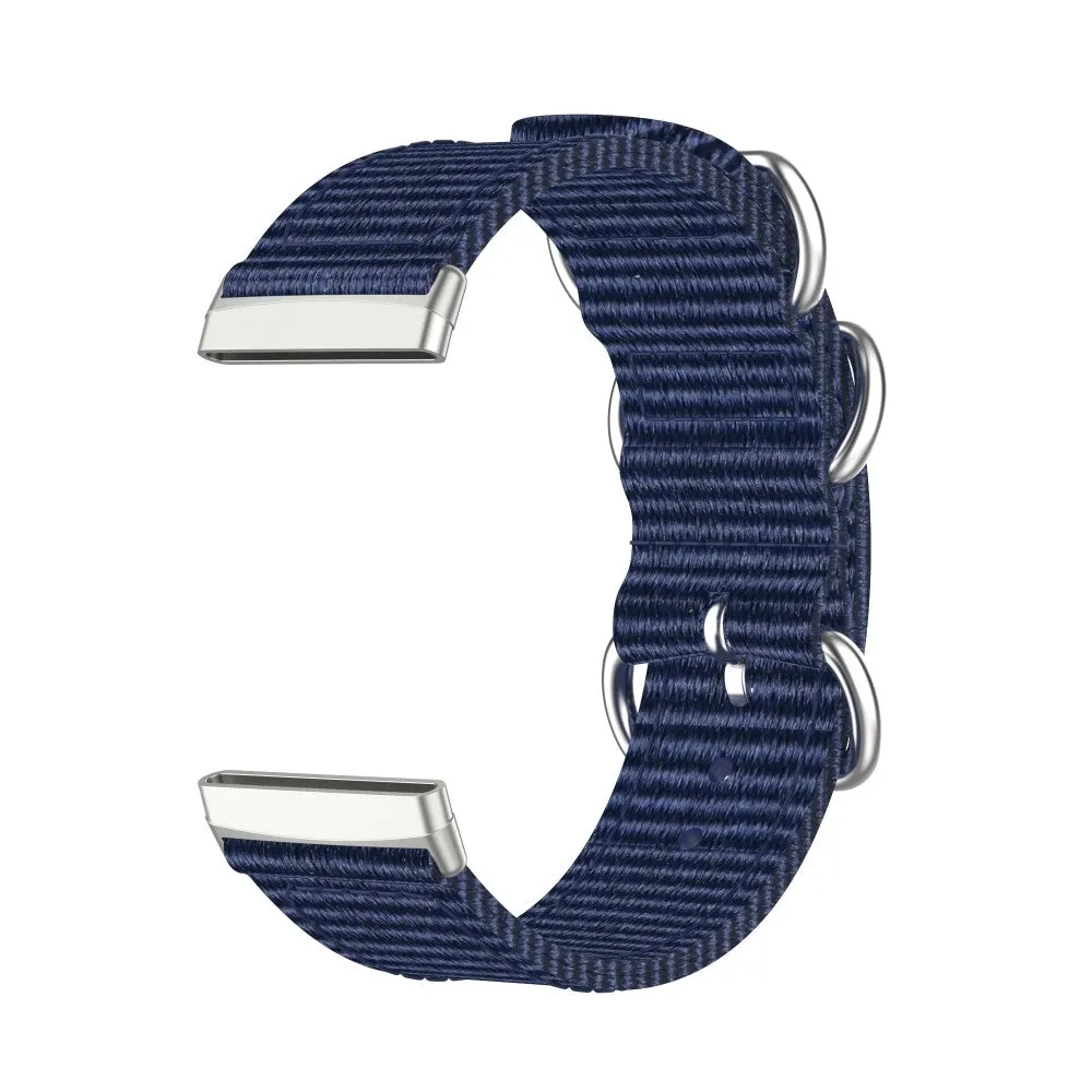 Fitbit Versa 3 / Sense Canvas Fabric Band with Buckle Closure (Wrist Circumference 165-215mm) - Dark Blue