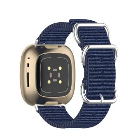 Fitbit Versa 3 / Sense Canvas Fabric Band with Buckle Closure (Wrist Circumference 165-215mm) - Dark Blue