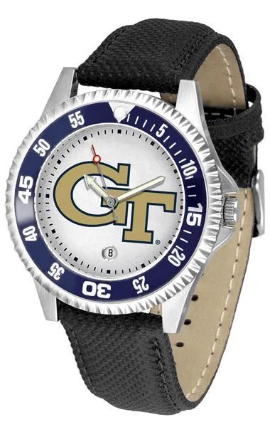 Georgia Tech Yellow Jackets Competitor - Poly/Leather Band Watch