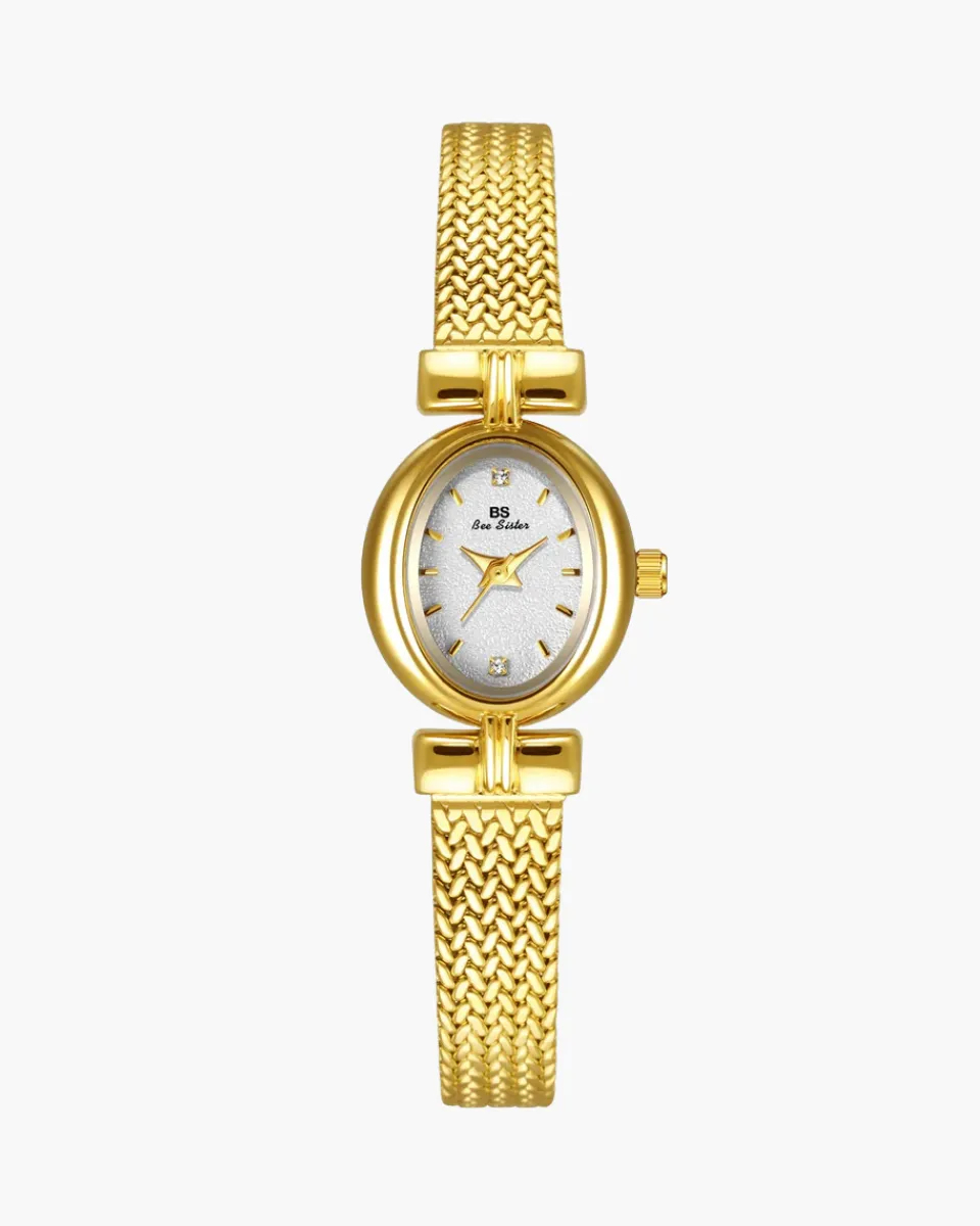 Gigi – Gold-plated mesh band – Vintage watch