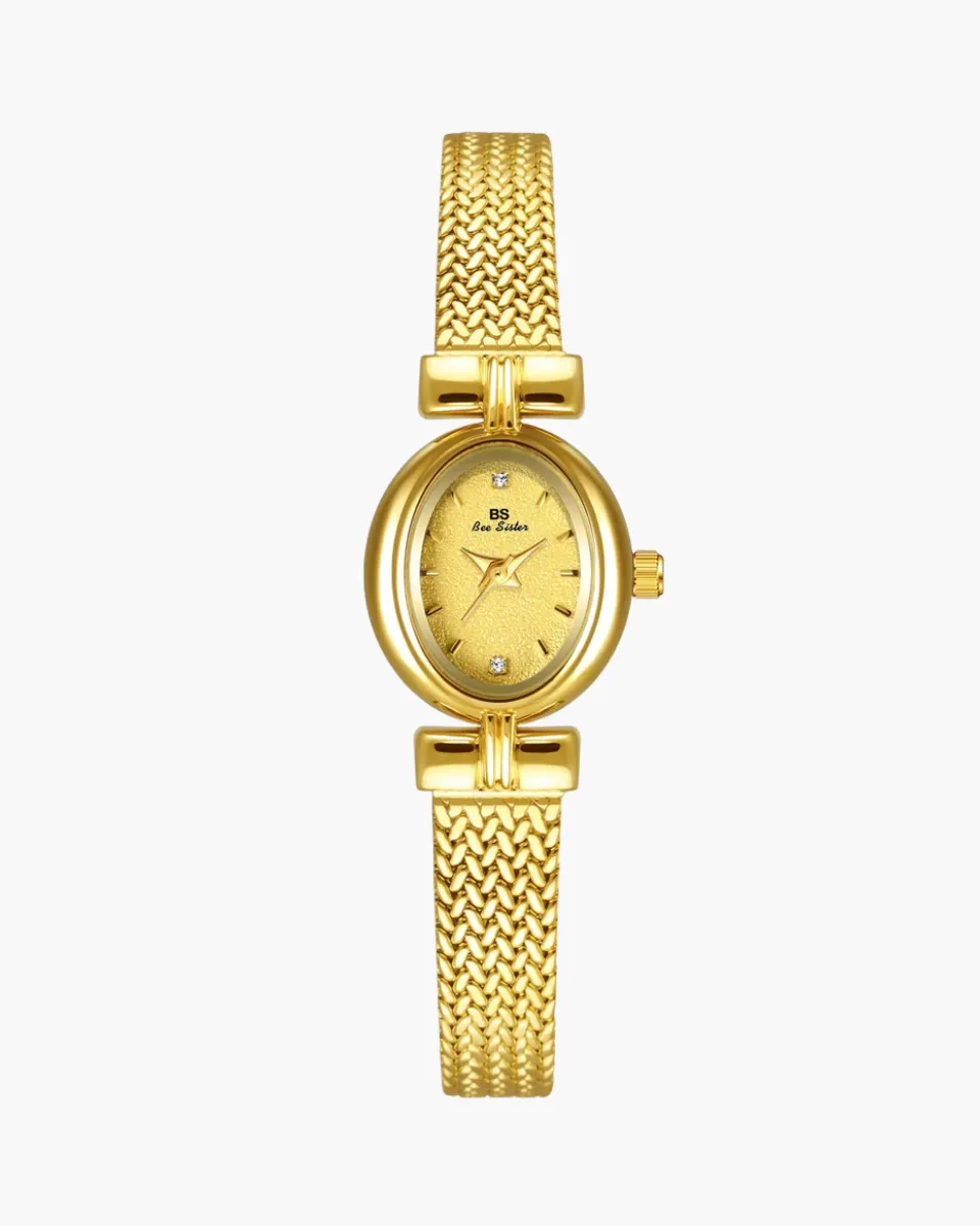 Gigi – Gold-plated mesh band – Vintage watch