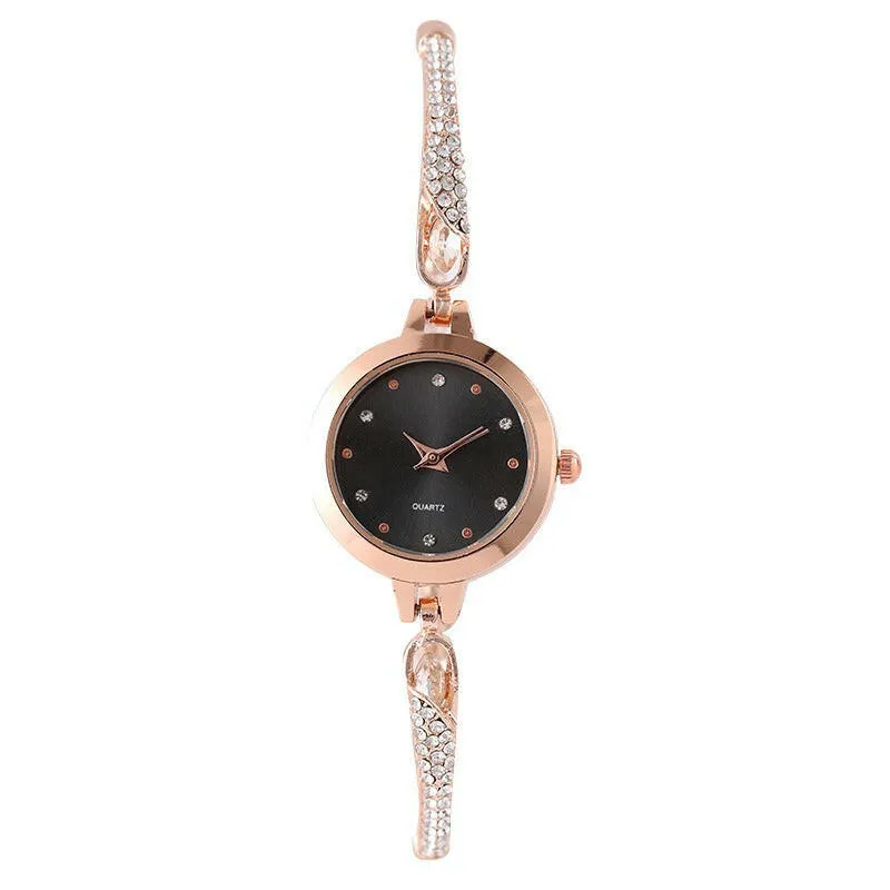 Girls' Fashionable Diamond Inlaid Bracelet Watch