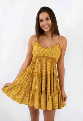 Golden Diamonds Tiered Dress