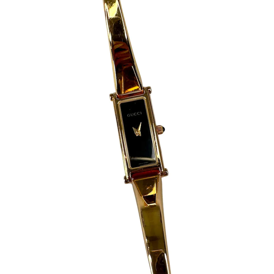 GUCCI 1500L GOLD / BLACK FACE QUARTZ WATCH