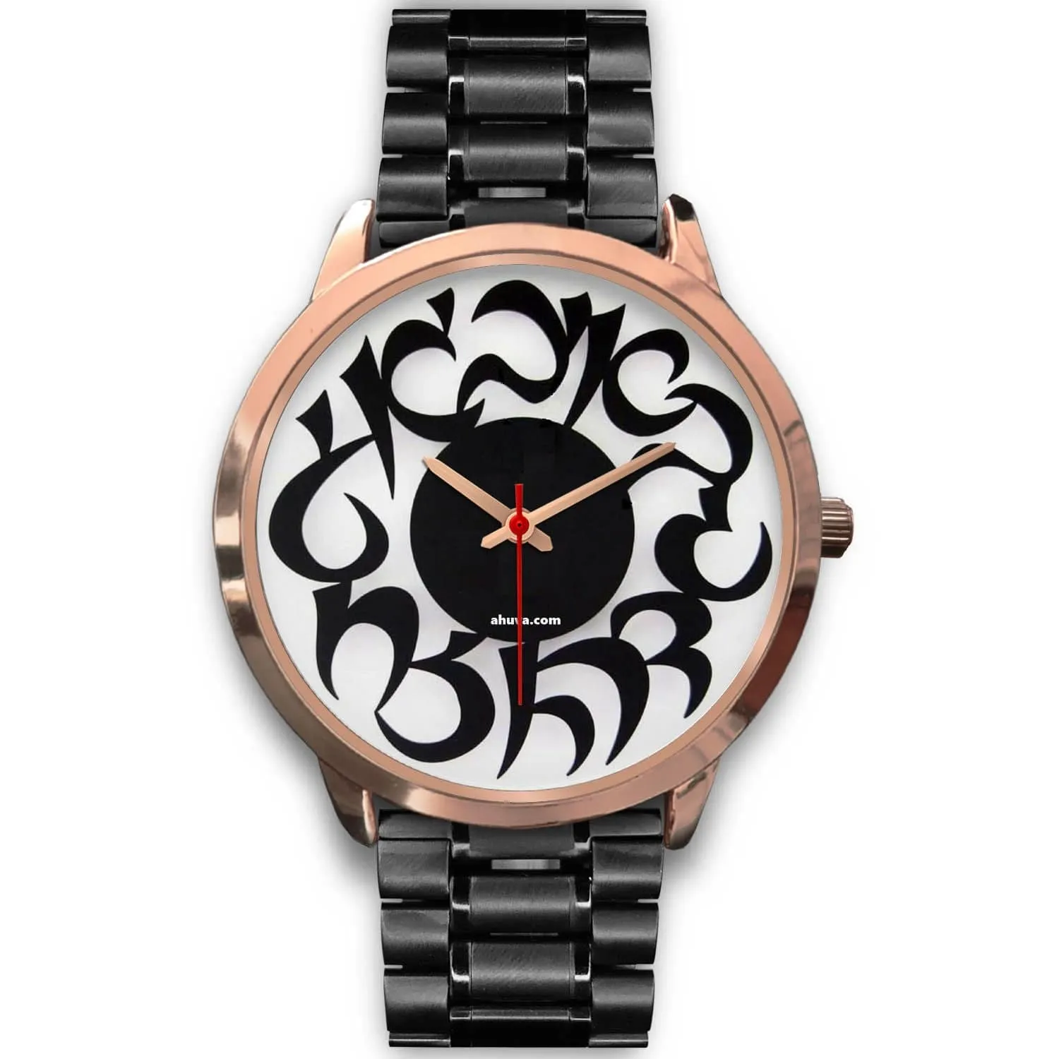 Hebrew Elegant Wristwatch Gold