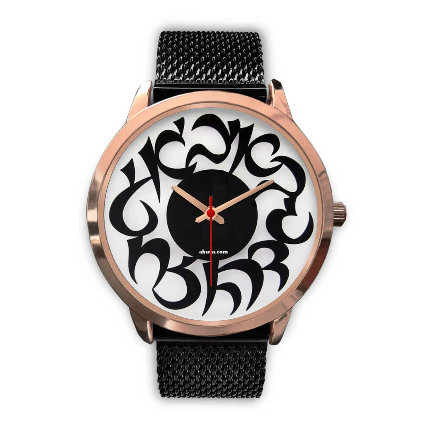 Hebrew Elegant Wristwatch Gold