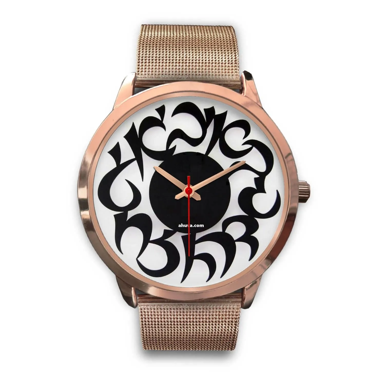 Hebrew Elegant Wristwatch Gold