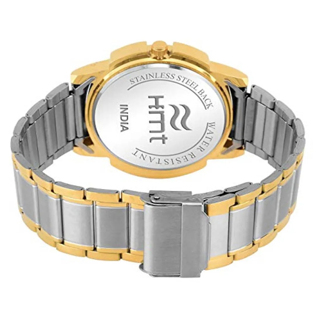 HEMT Gold Dial Day n Date Display Analog Wrist Watch HM-GR095-GLD-SLV Product-7778664