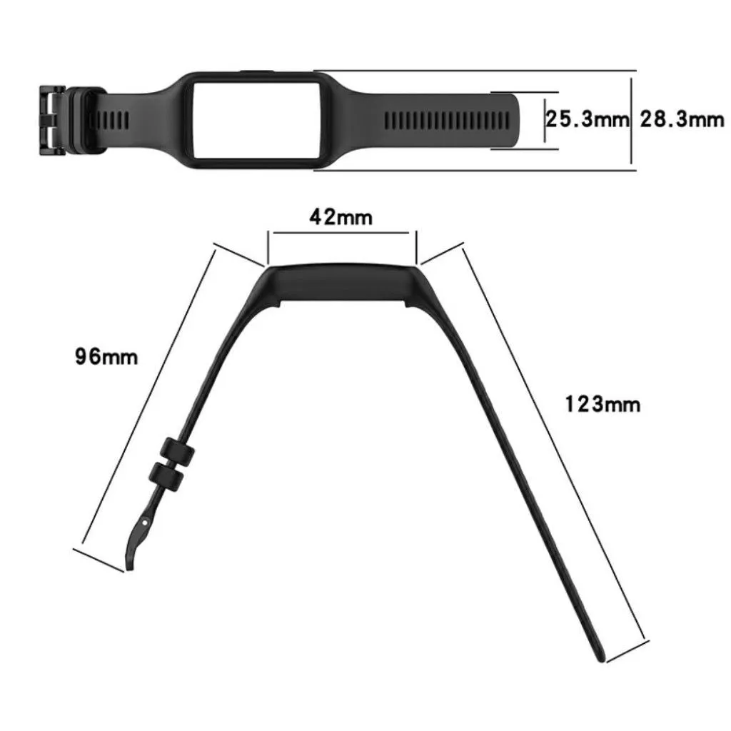 Honor Band 6 integrated silicone watch strap - Black