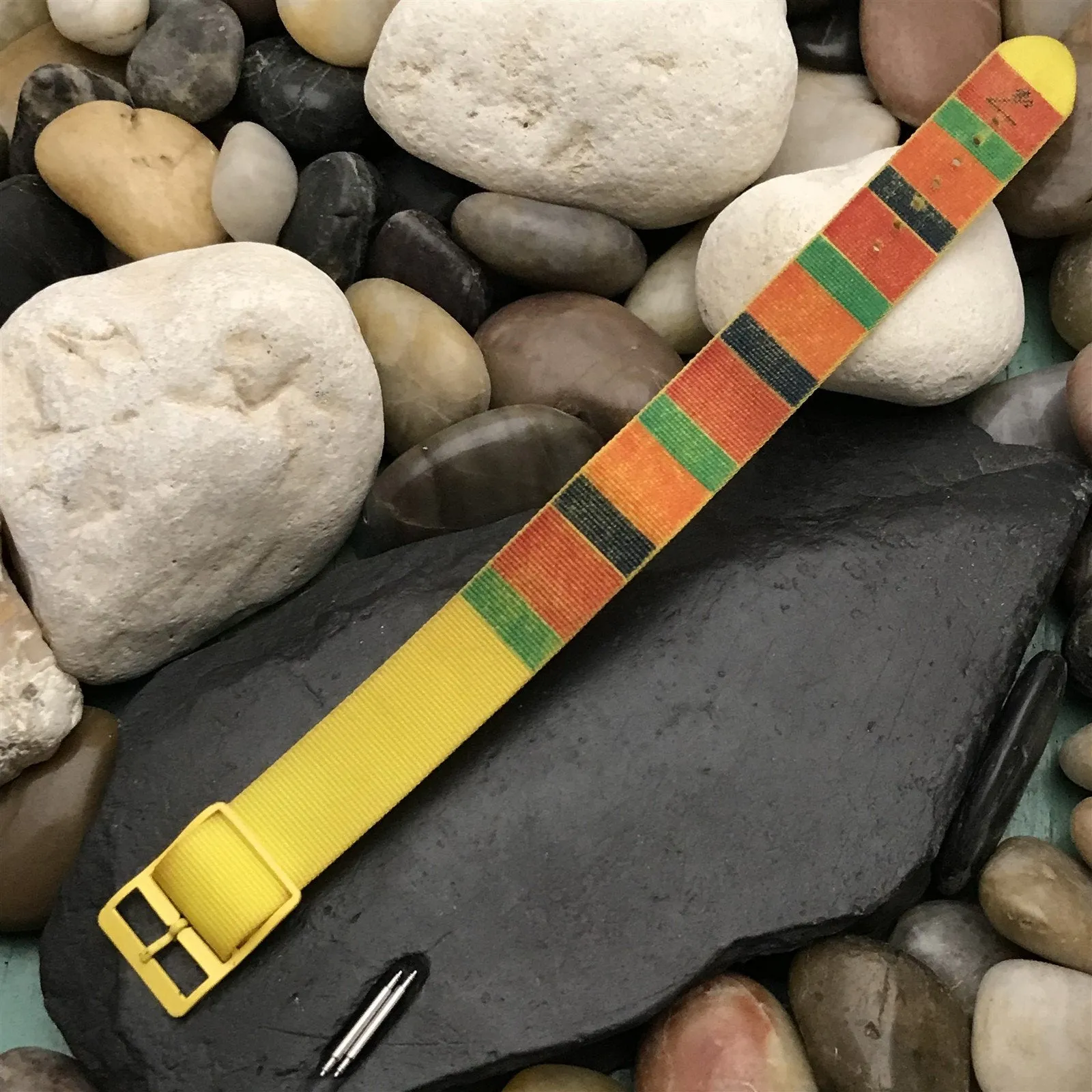 John Weitz Nylon 1-Piece Slip-Through nos Unused 1990s Vintage Watch Band