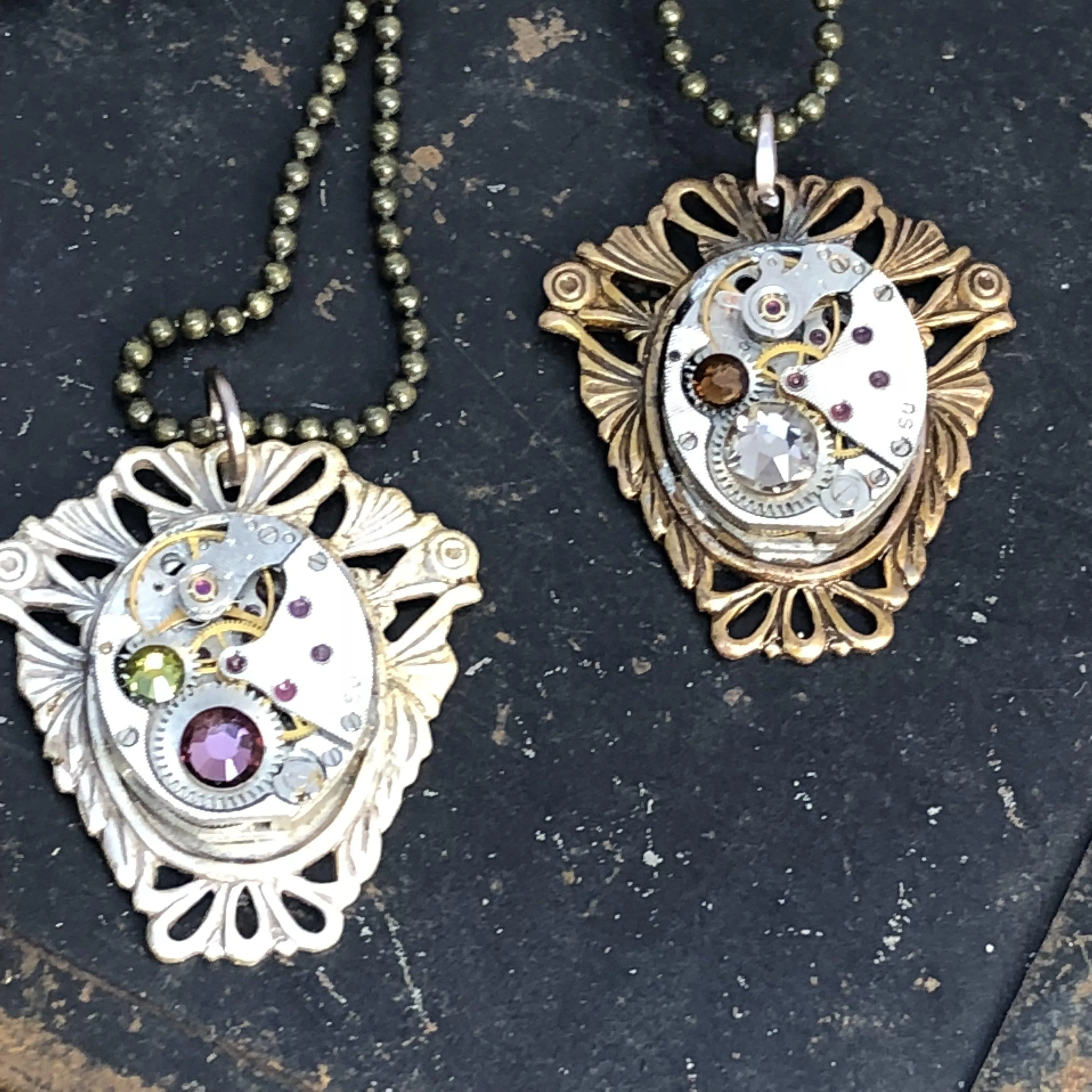 Julia, Oval Delicate Lacework  Pendant