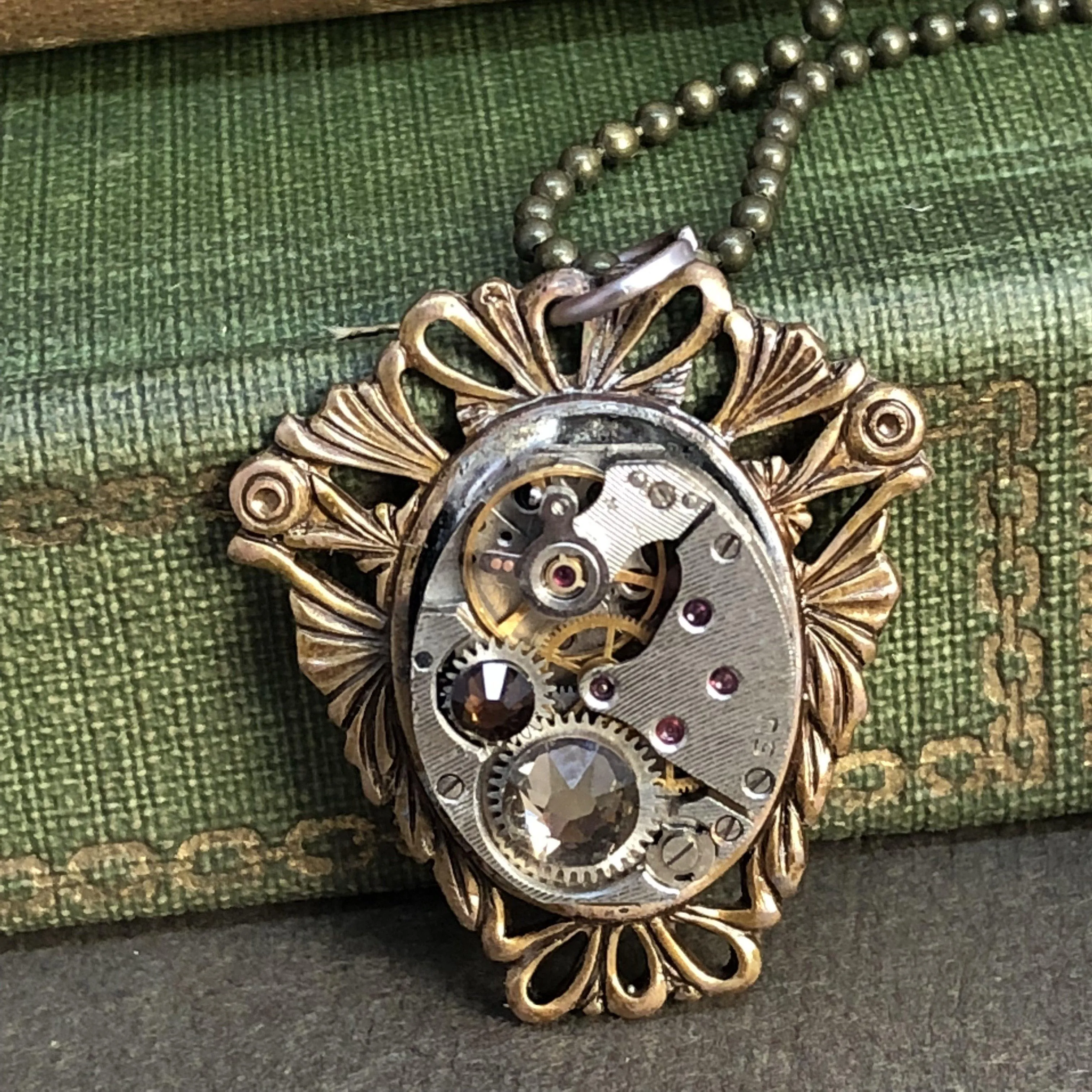 Julia, Oval Delicate Lacework  Pendant
