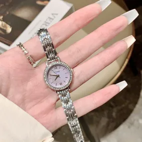 KalonBd Diamon silver belt watch