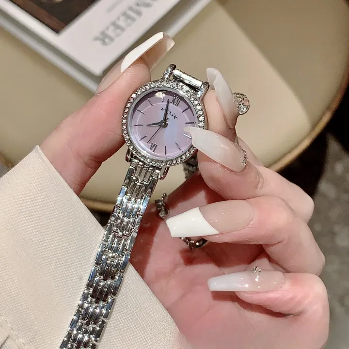KalonBd Diamon silver belt watch