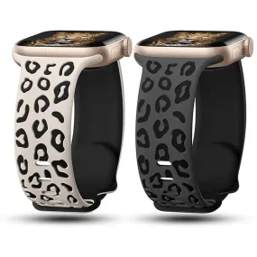 Leopard Engraved Silicon Smart Watch Band