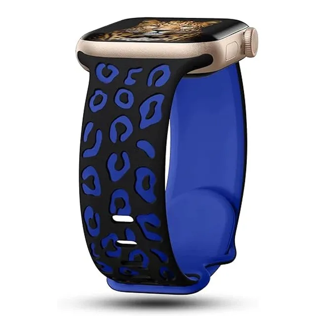 Leopard Engraved Silicon Smart Watch Band