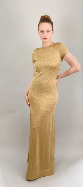 Les Copains Gold Open Back Dress