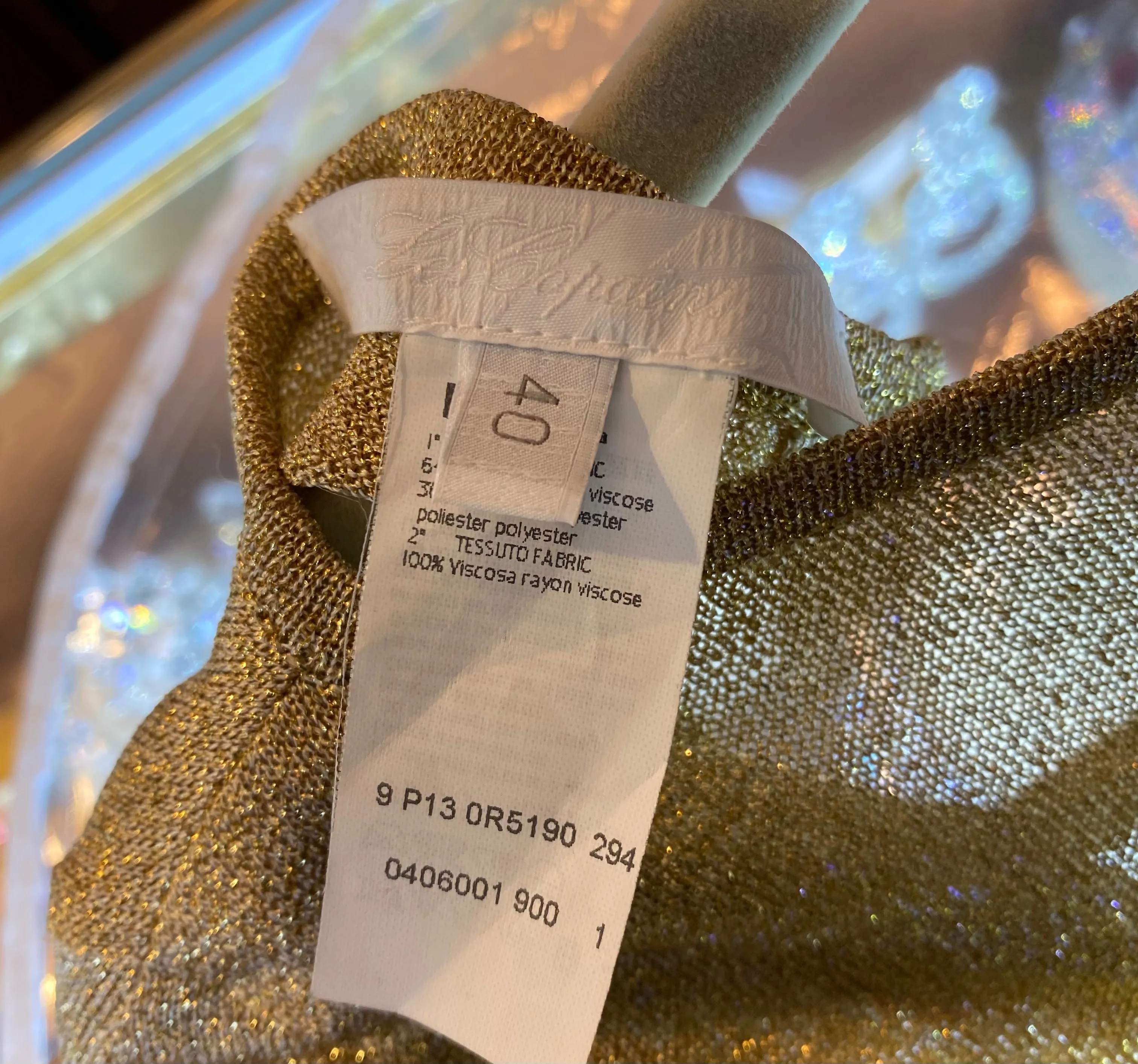 Les Copains Gold Open Back Dress