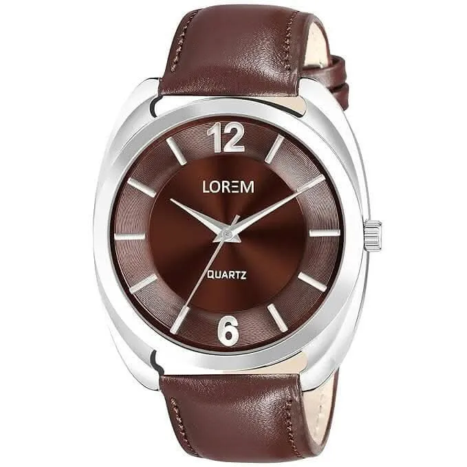 LOREM Brown Stylish Dial Analog Watch For Men LR79
