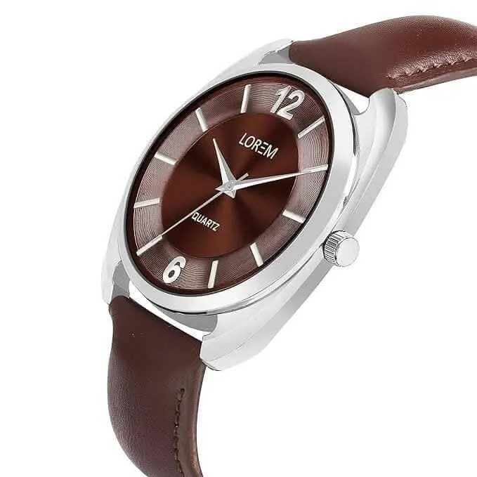 LOREM Brown Stylish Dial Analog Watch For Men LR79