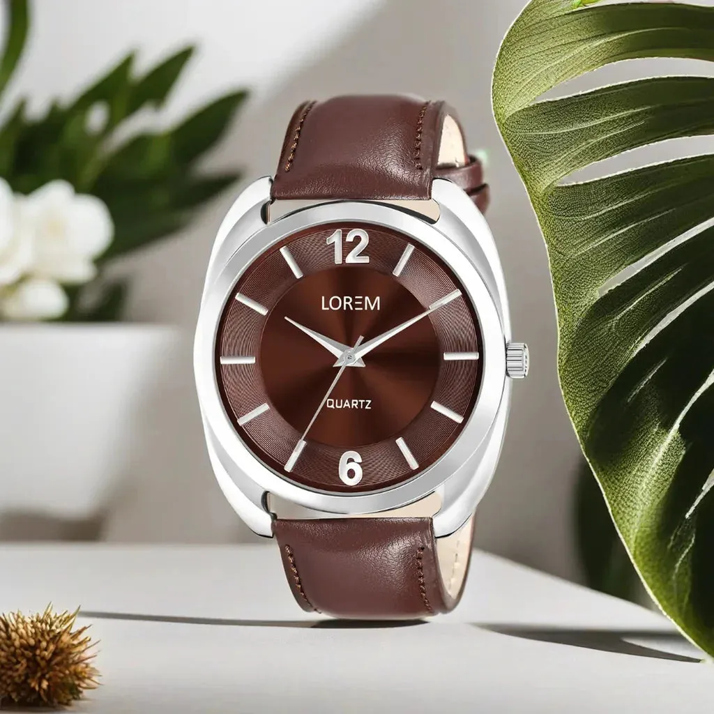 LOREM Brown Stylish Dial Analog Watch For Men LR79