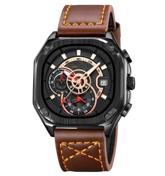 Luxury Quartz Waterproof Watch for Men - Stylish Leather Band