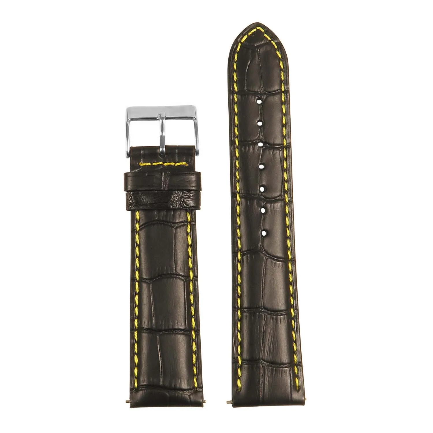 Men's Crocodile Embossed Strap - 20-24mm