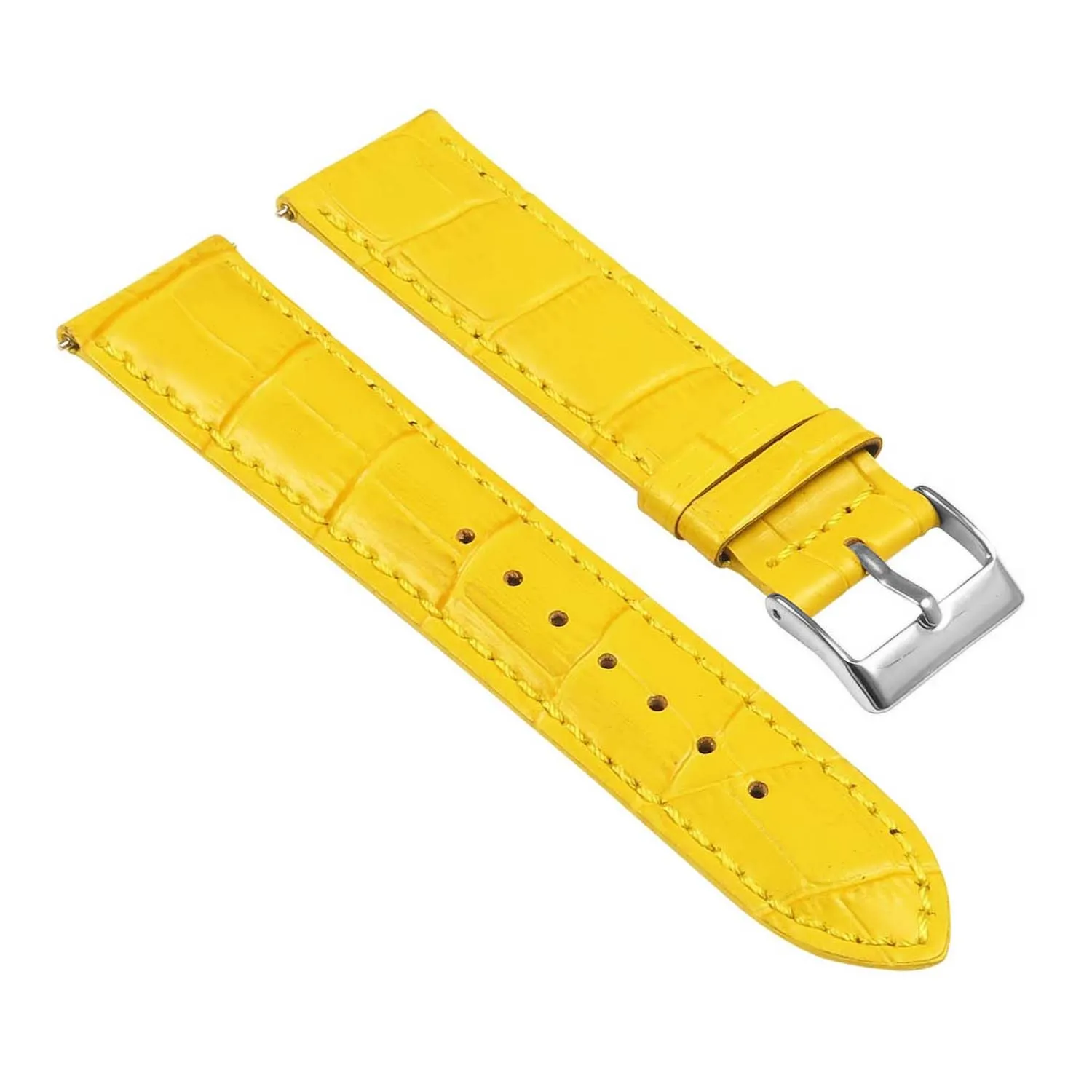 Men's Crocodile Embossed Strap - 20-24mm