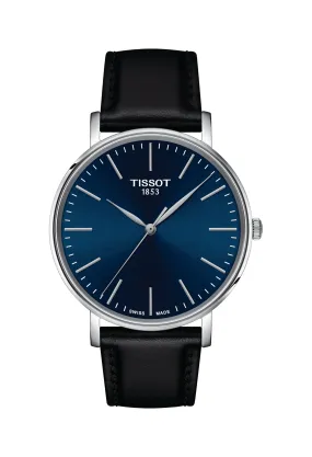 Mens Tissot Everytime Blue Dial Strap Watch Stainless Steel