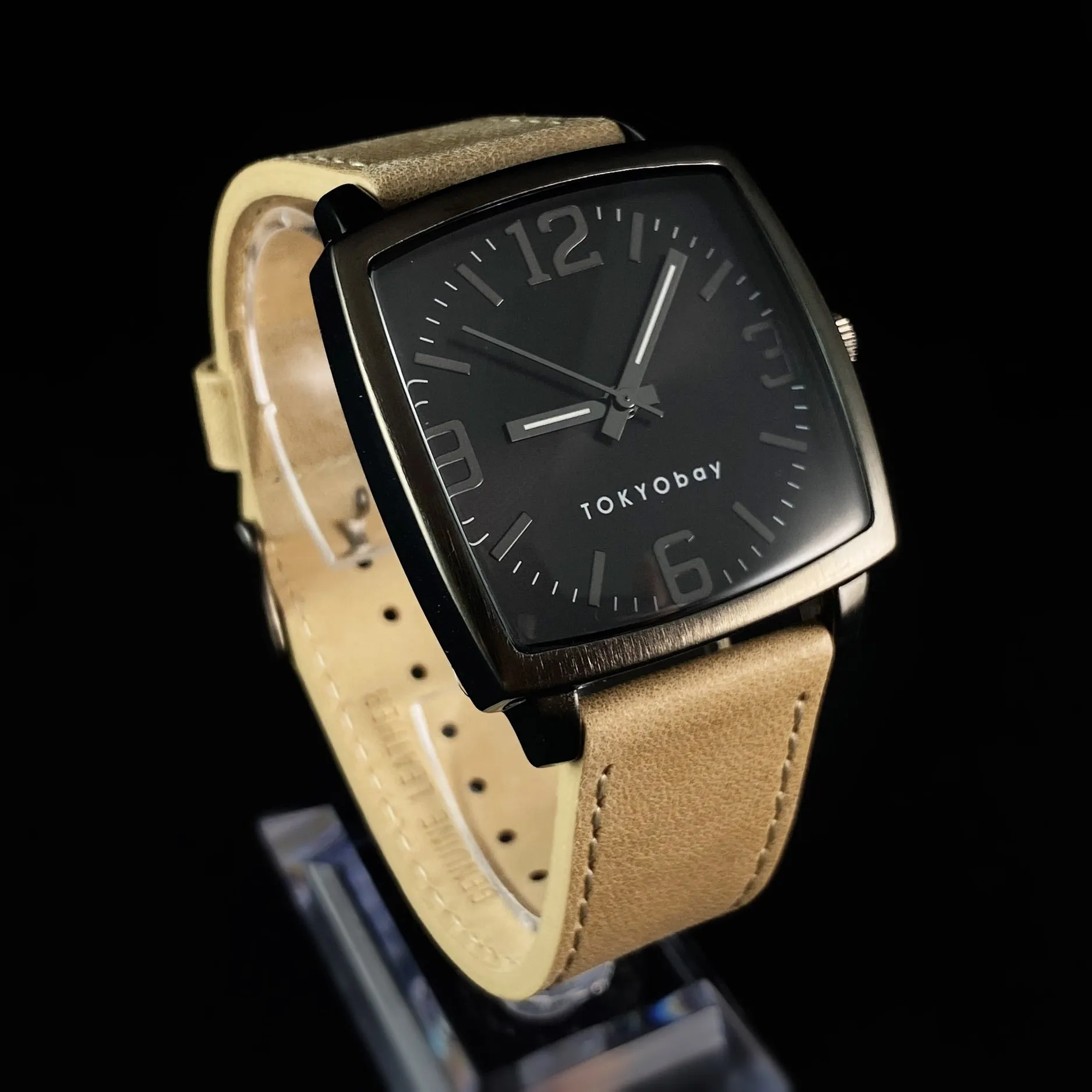 Men’s Watch, Tan Leather Band, Gunmetal Case - TOKYObay
