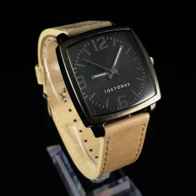 Men’s Watch, Tan Leather Band, Gunmetal Case - TOKYObay
