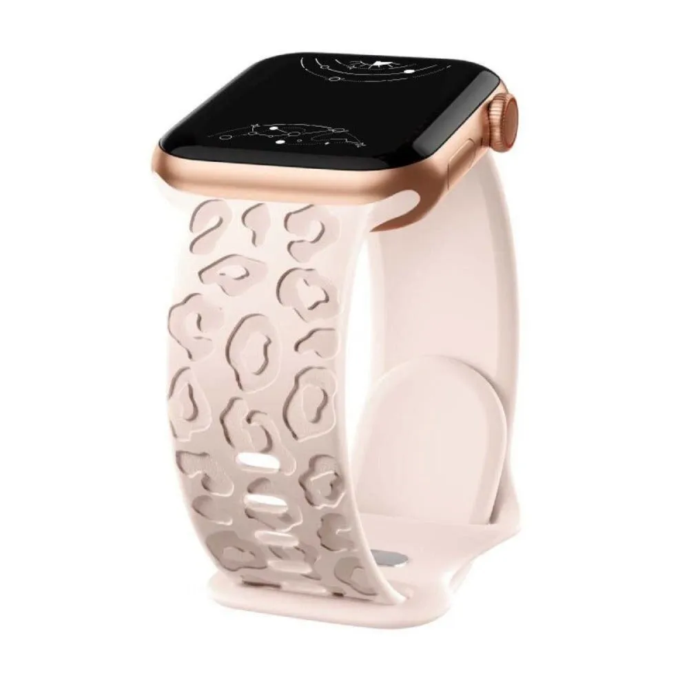 Metior Silicone Band With Engraved Leopard Pattern