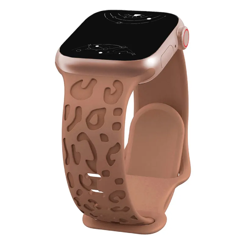 Metior Silicone Band With Engraved Leopard Pattern