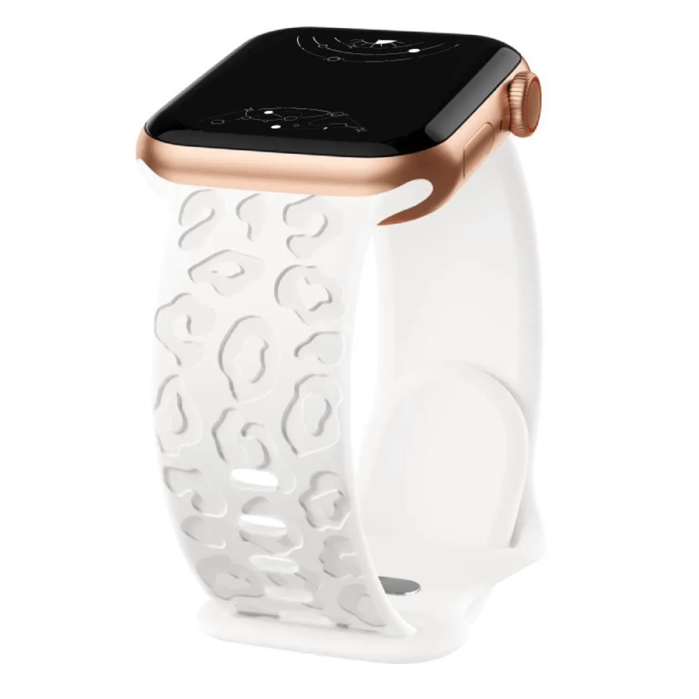Metior Silicone Band With Engraved Leopard Pattern